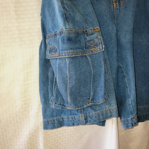 Tri Wasit Comfort System Men 38 Cargo Medium Wash Casual Denim Blue Jean Shorts - Picture 3 of 9